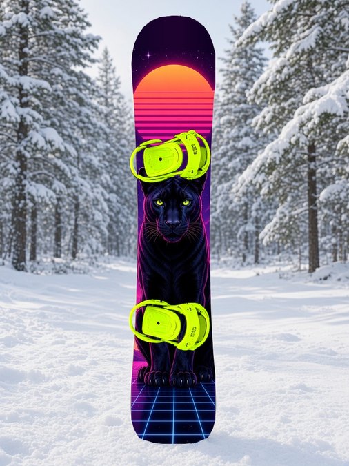 Neon Panther Spirit snowboard wrap