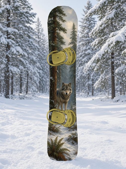 Forest Wolf snowboard wrap