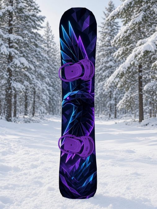 Raven Lowpoly snowboard wrap