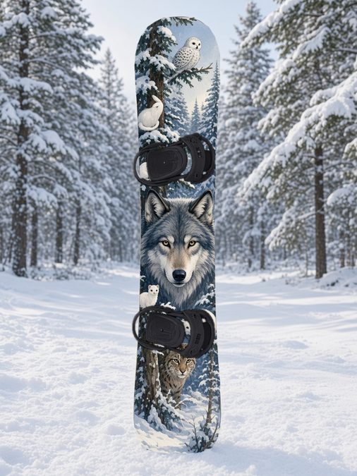 Winter Wolf Seek snowboard wrap