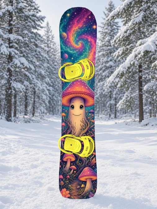 Cosmic Mushroom Spirit snowboard wrap