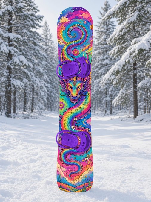 Tie Dye Dragon snowboard wrap
