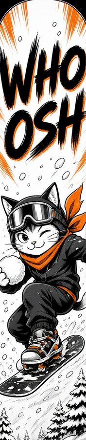 Ninja Cat Whoosh flat artwork
