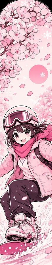 Sakura Snow Kawaii flat artwork