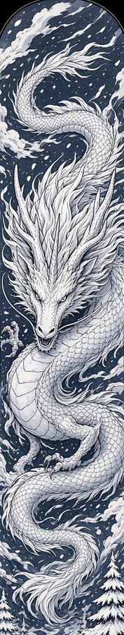 White Snow Dragon flat artwork