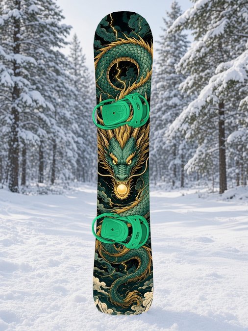 Jade Serpent Dragon snowboard wrap
