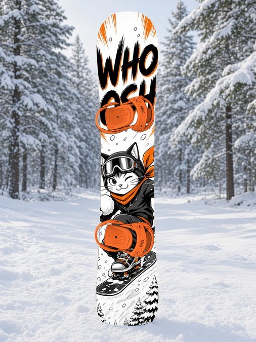 Ninja Cat Whoosh snowboard wrap