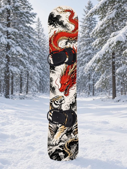 Tiger Dragon Faceoff snowboard wrap