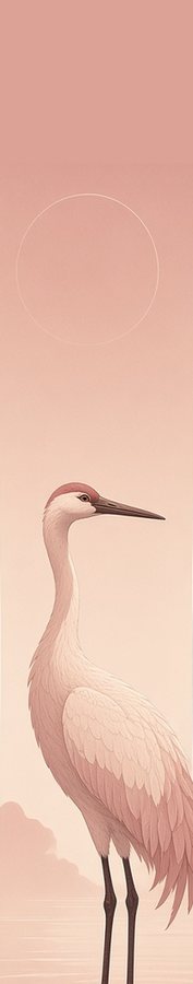 Dusty Pink Crane Spirit flat artwork