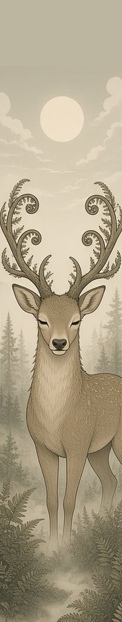 Quiet Fern Deer Spirit flat artwork