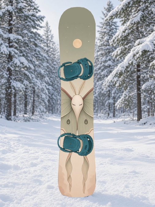 Muted Luna Moth Spirit snowboard wrap