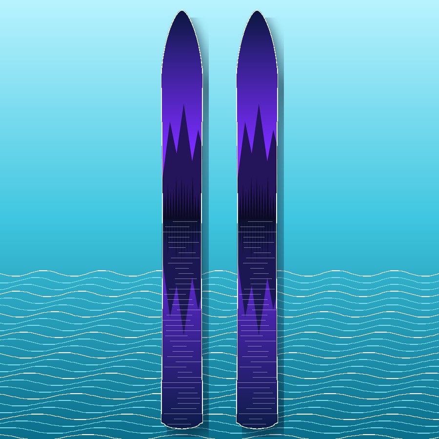 Glass Lake water ski pair wrap