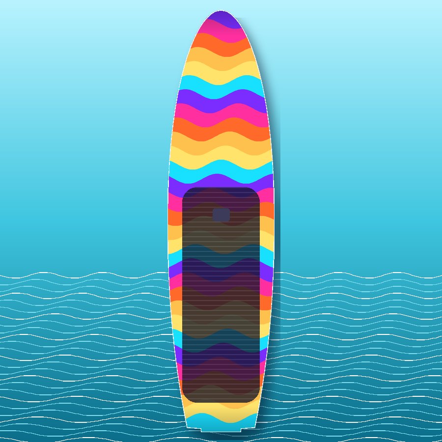Heat Wave paddleboard wrap