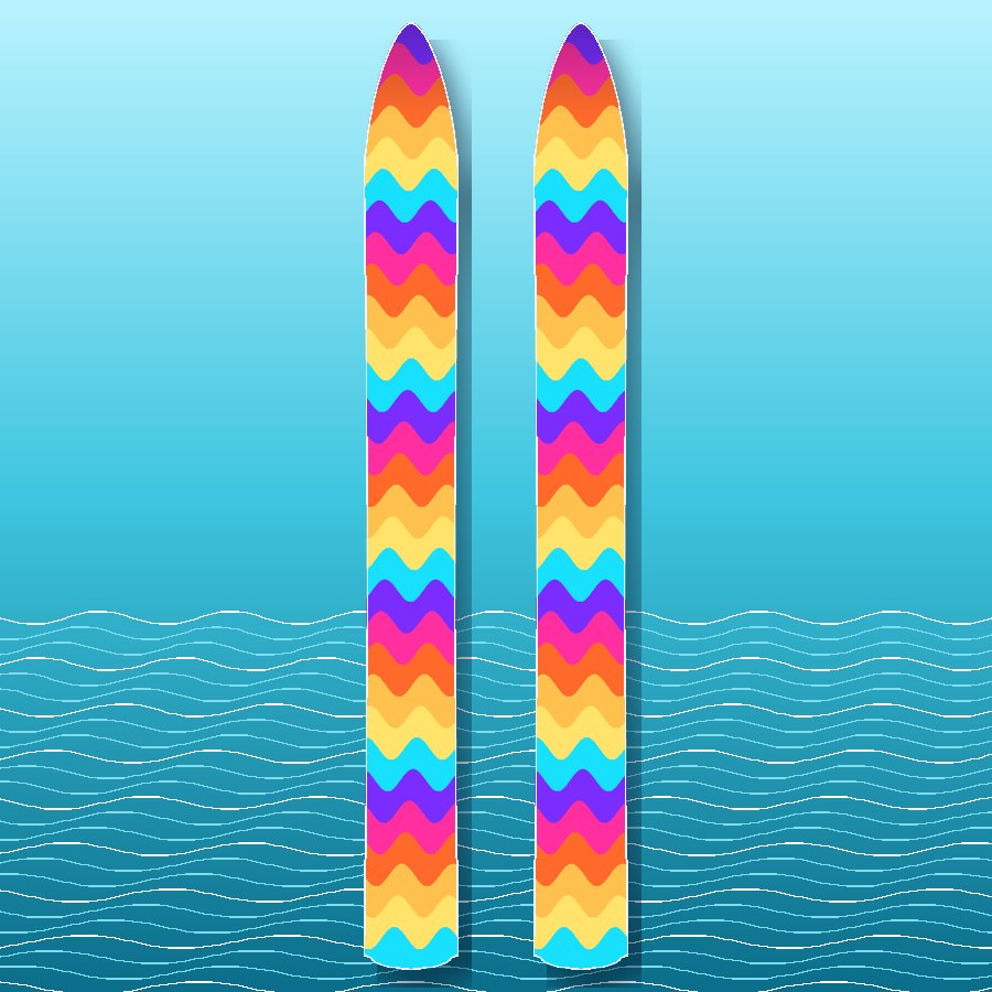 Heat Wave water ski pair wrap