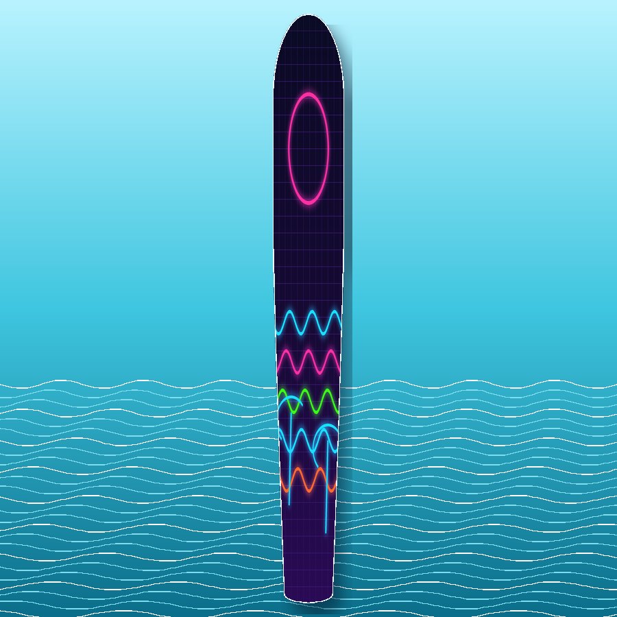 Neon Summer slalom ski wrap