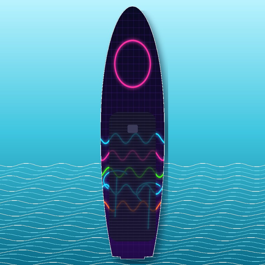 Neon Summer paddleboard wrap