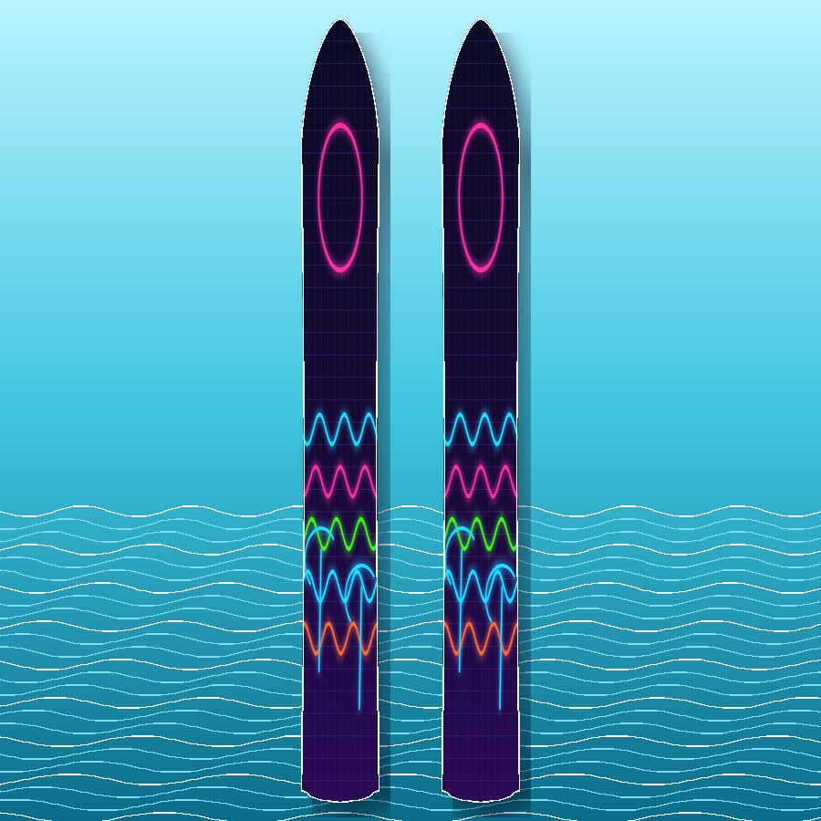 Neon Summer water ski pair wrap