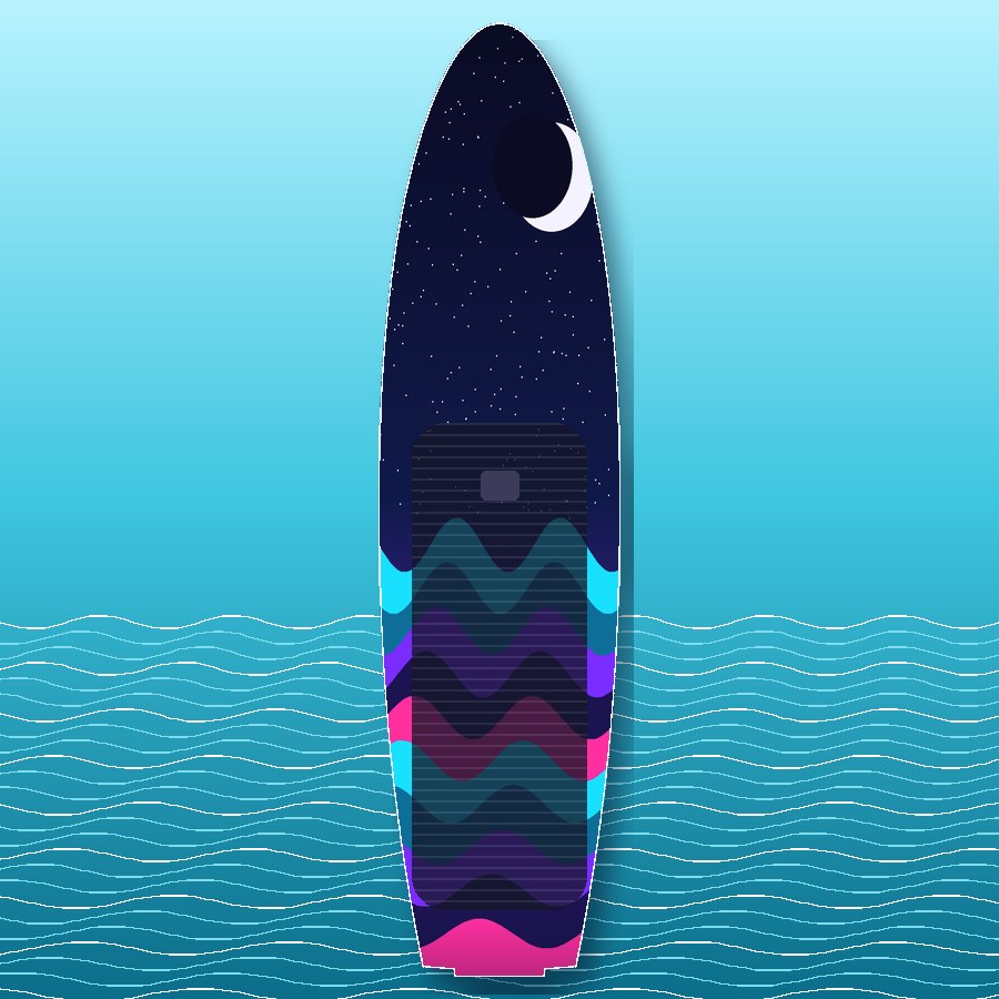 Night Surf paddleboard wrap