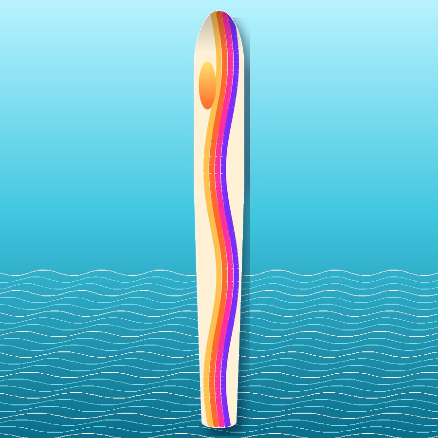 Retro Beach slalom ski wrap