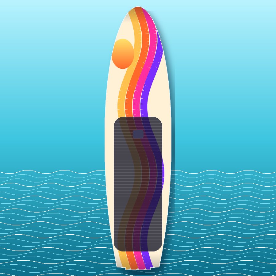 Retro Beach paddleboard wrap
