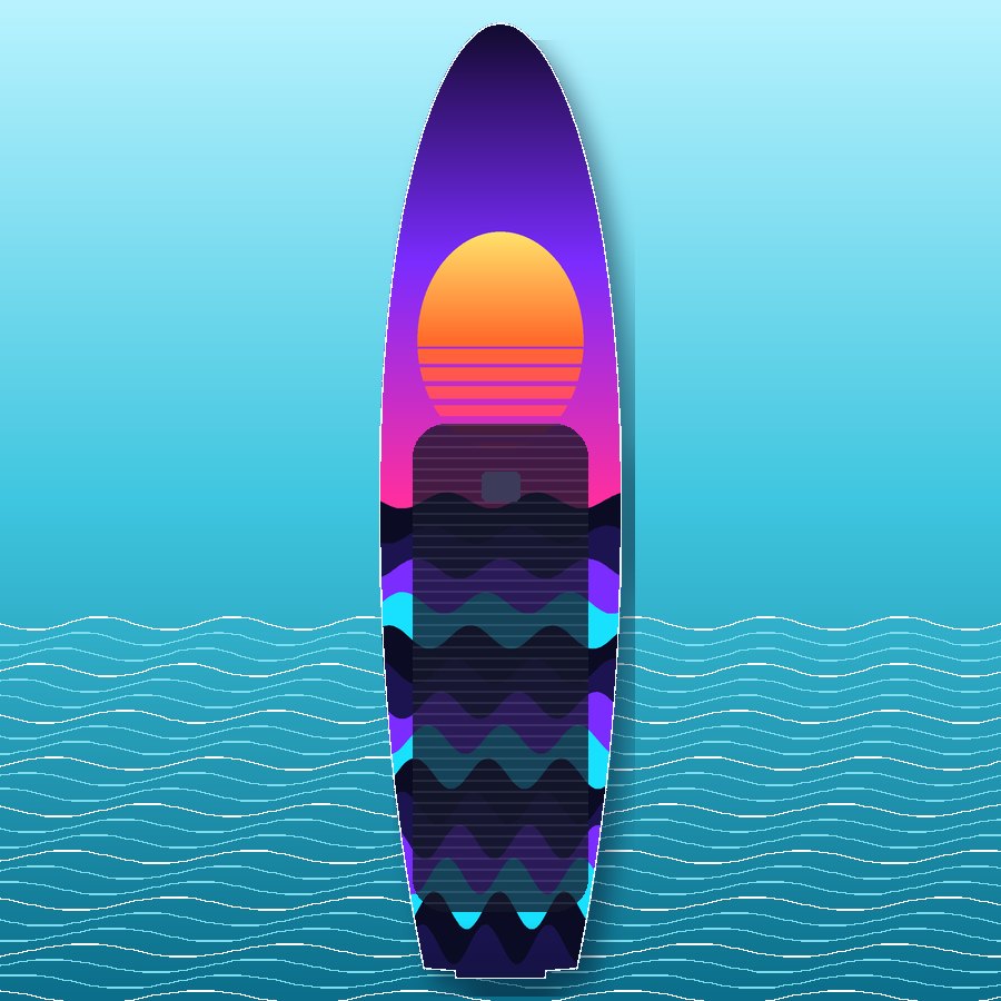 Sunset Swell paddleboard wrap