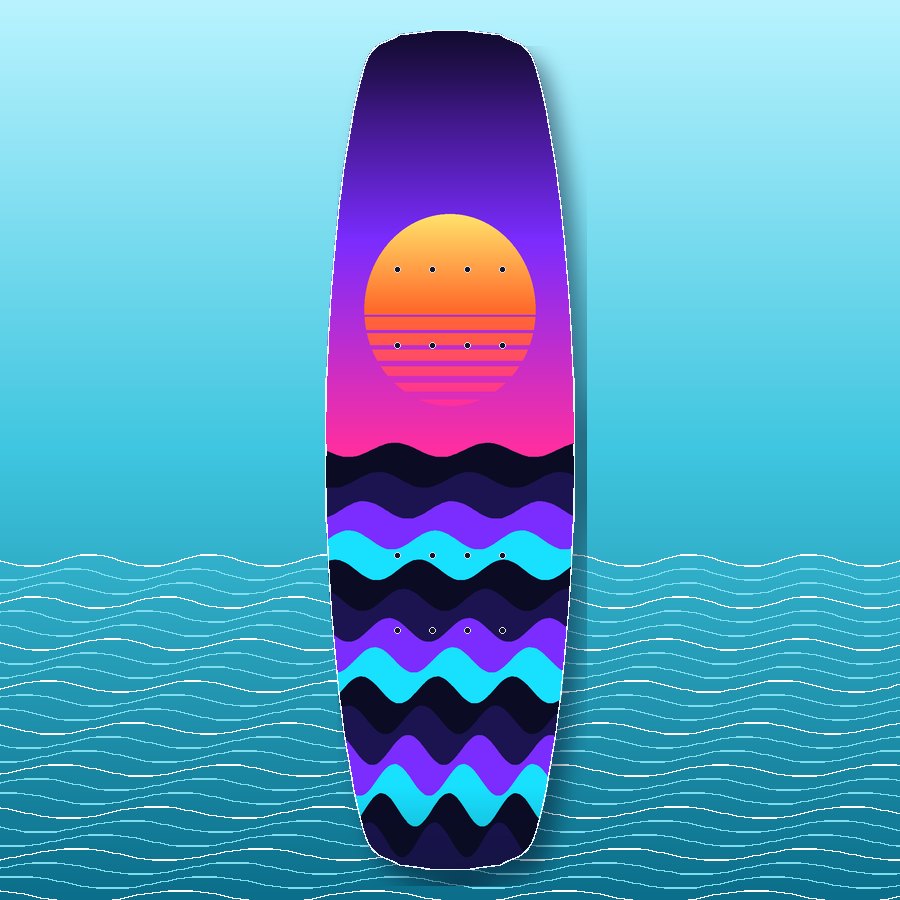 Sunset Swell wakeboard wrap