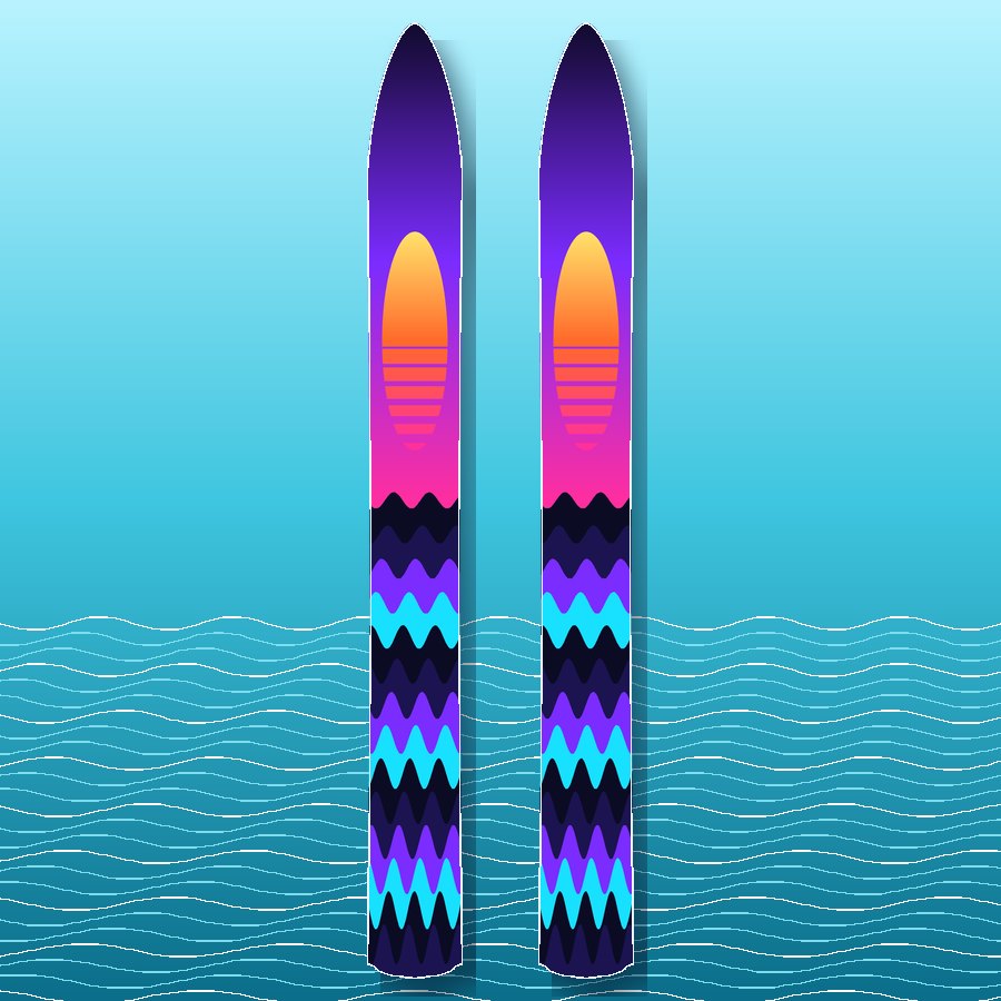 Sunset Swell water ski pair wrap